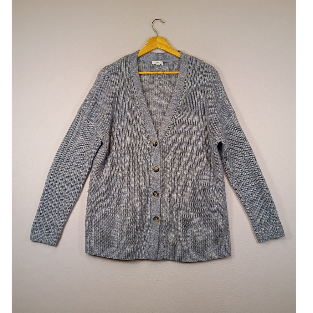 Coastal Grandma J. Jill Womens Size XL‎ Blue Marled Shaker Knit Button Cardigan